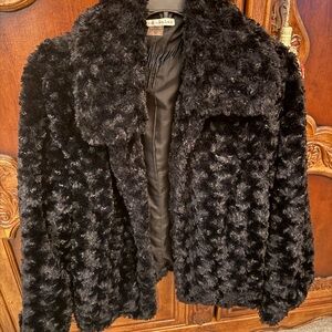Peter Nygard Black Faux Fur Jacket